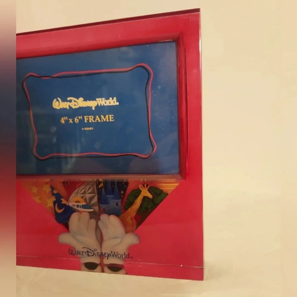 Walt Disney World Red Picture Frame 4 x 6 Four Parks with Mickey Hands